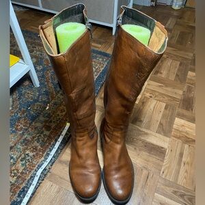 Clarks Women Tamro Spice Tan Leather Tall Riding Moto boots shoes US 9M  EU 40